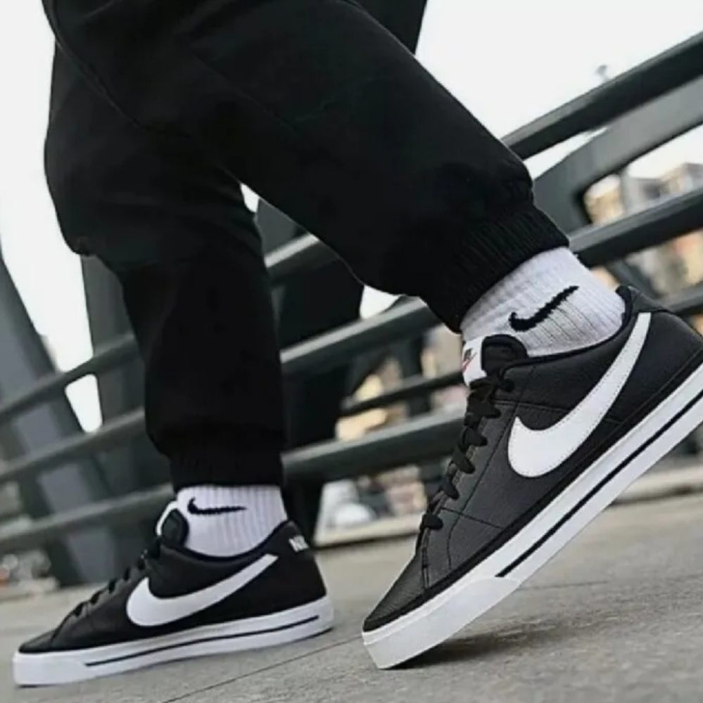 5Y  |  6.5 WOMEN'S NIKE COURT LEGACY BLACK WHITE DA5380-002 SNEAKERS SPO…